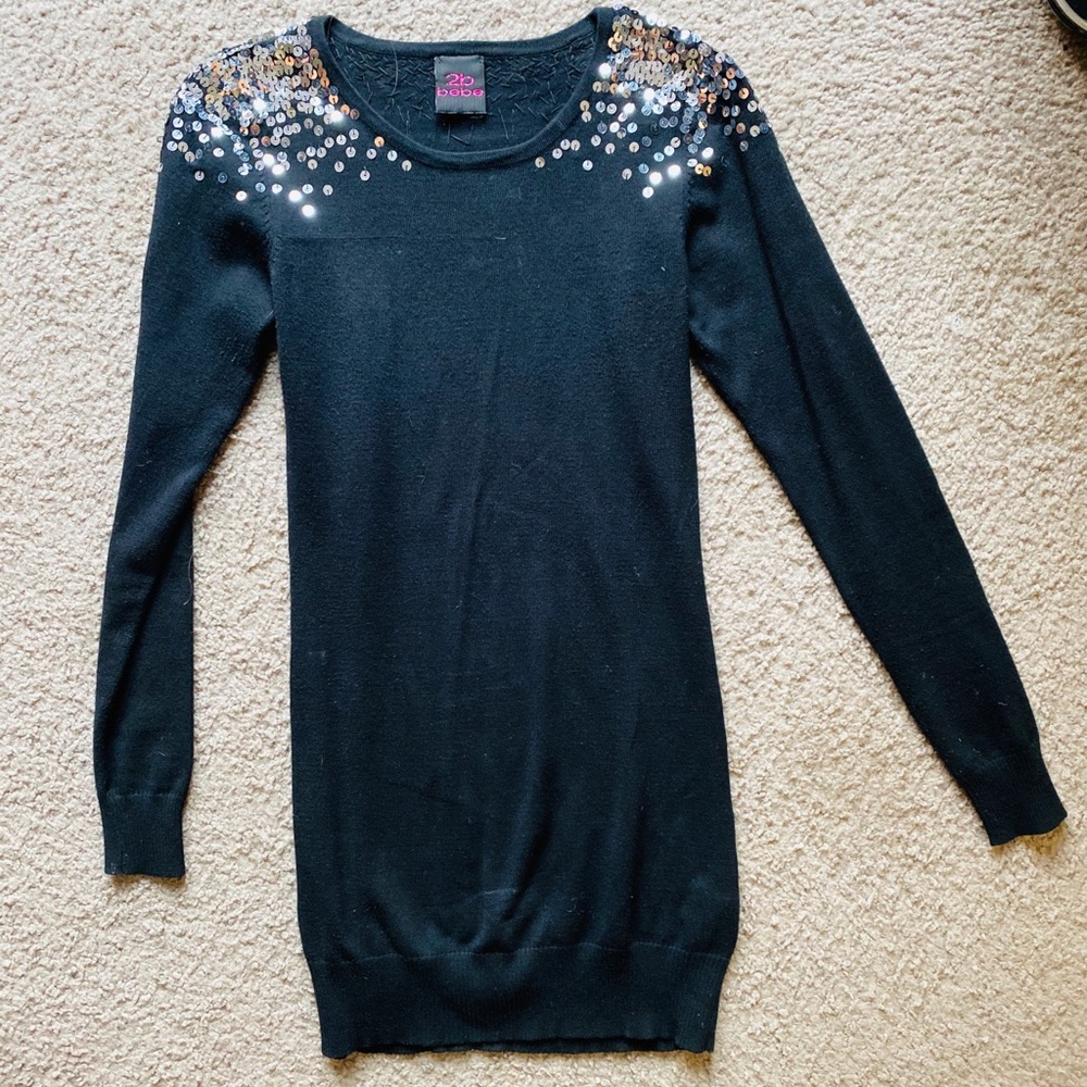 Sweater Dress with Sequin Detail